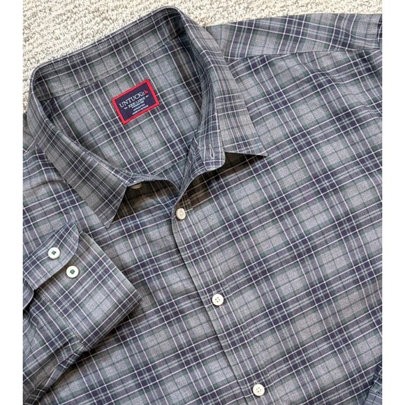 UNTUCKit Other - Untuckit Shirt Mens 3XL Gray Plaid Wrinkle Free Button Down Long Sleeve